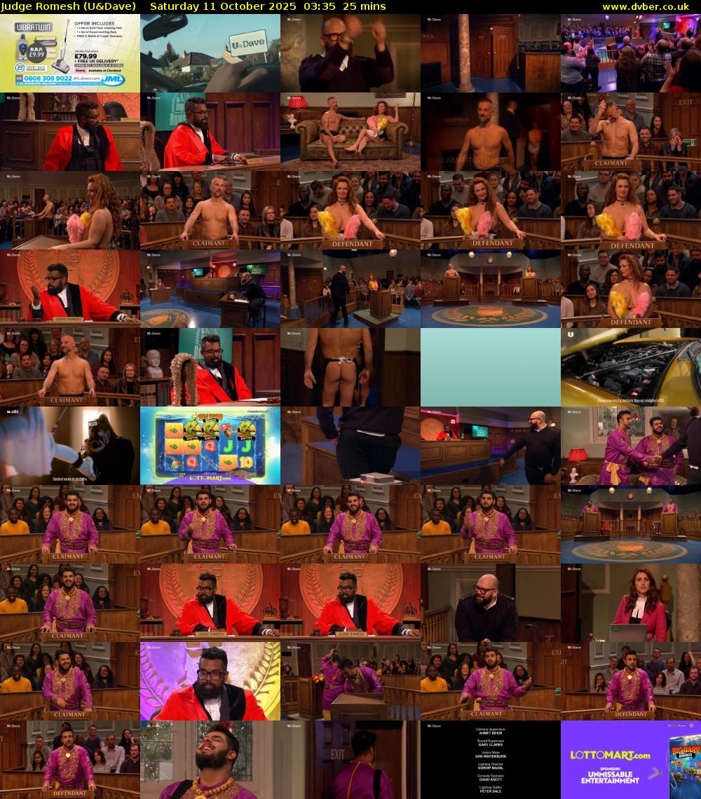 Judge Romesh (U&Dave) Saturday 11 October 2025 03:35 - 04:00