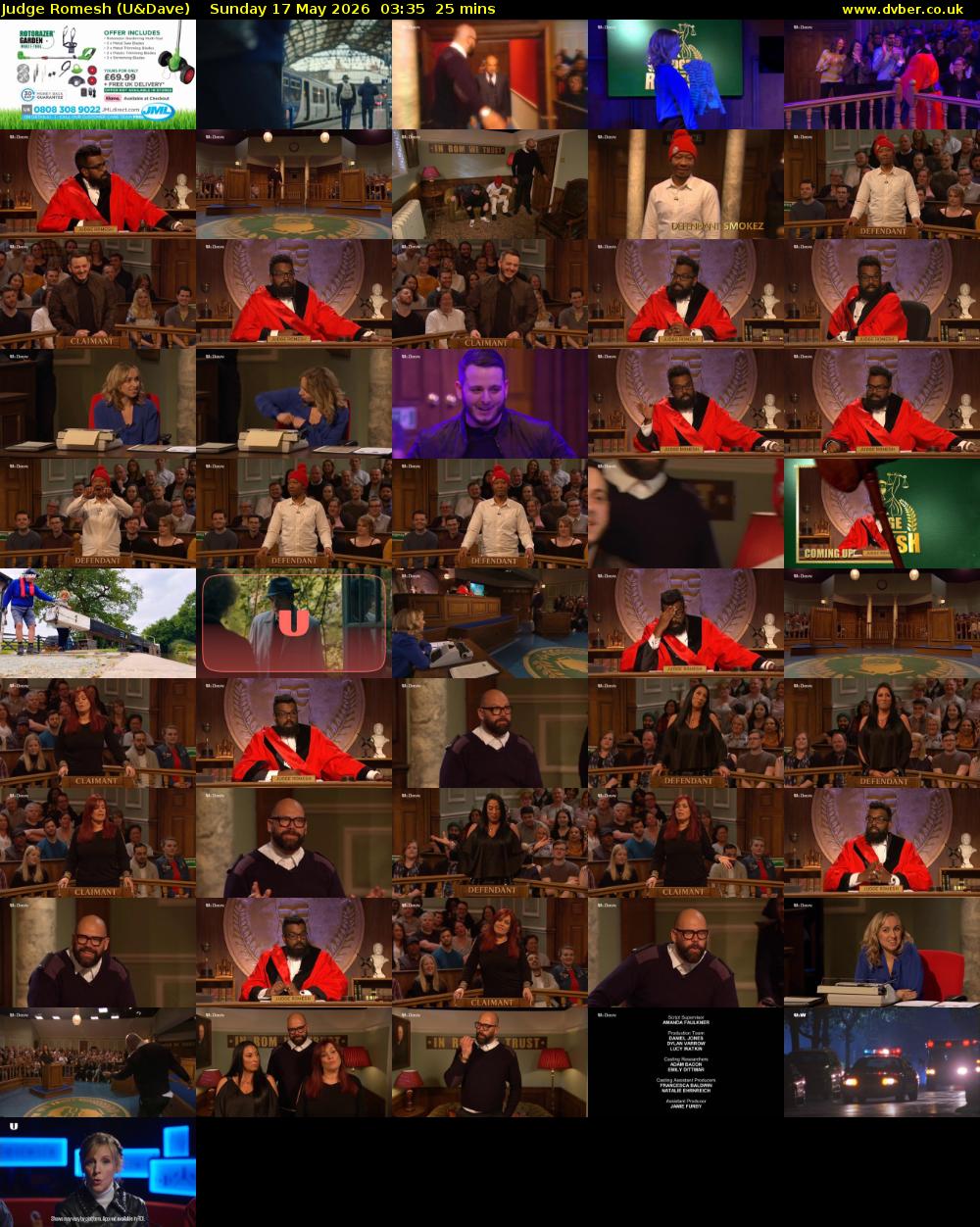Judge Romesh (U&Dave) Sunday 17 May 2026 03:35 - 04:00
