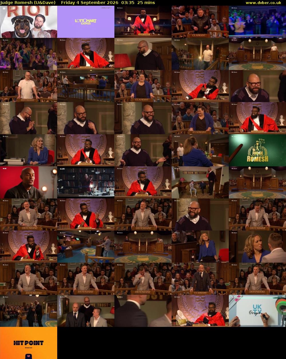 Judge Romesh (U&Dave) Friday 4 September 2026 03:35 - 04:00