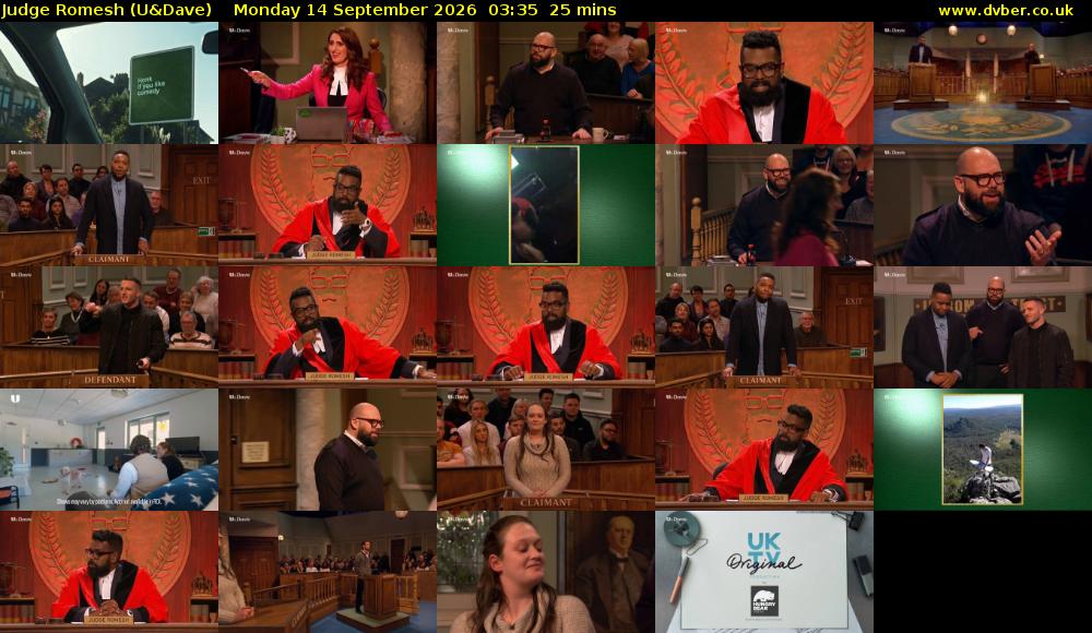 Judge Romesh (U&Dave) Monday 14 September 2026 03:35 - 04:00