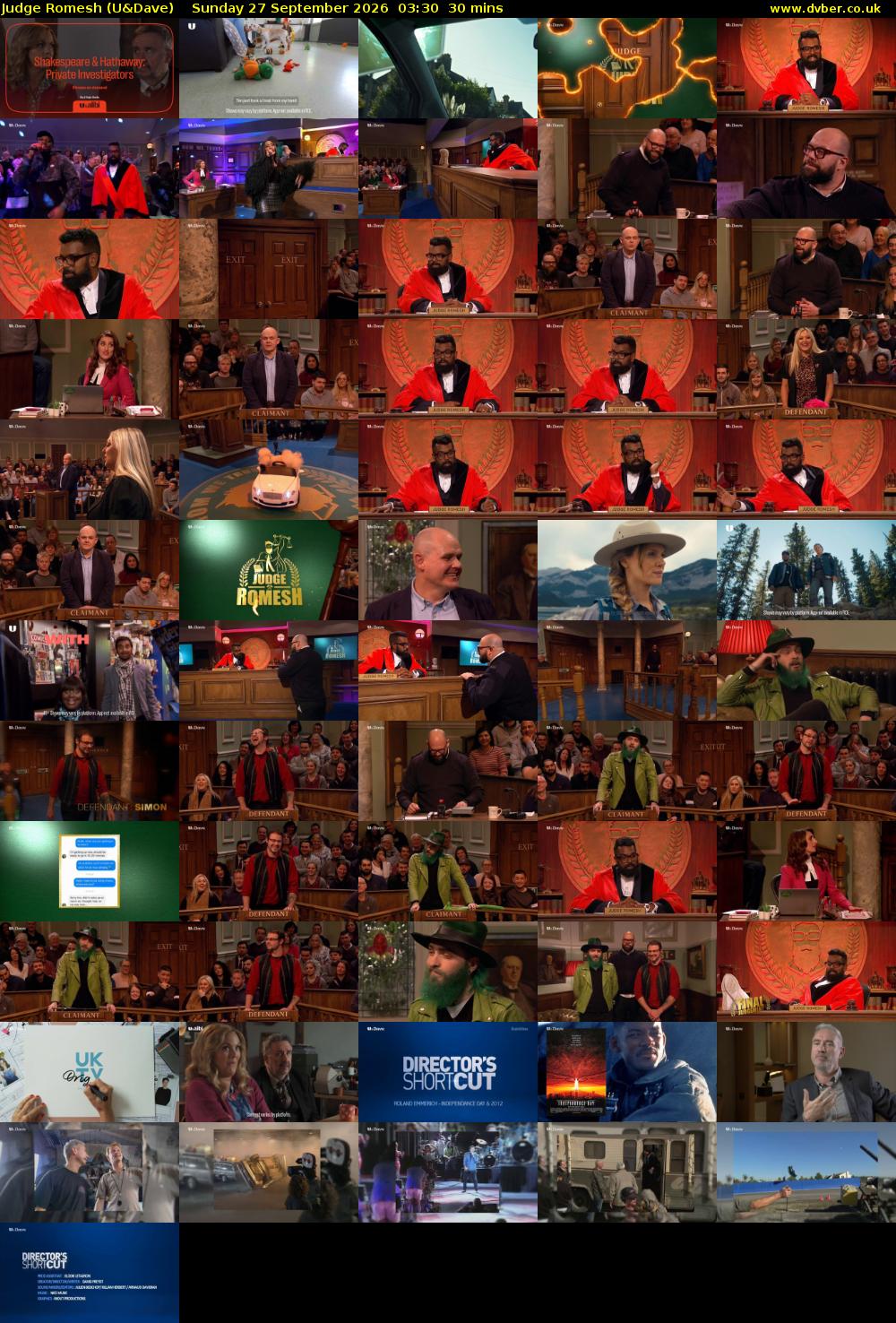 Judge Romesh (U&Dave) Sunday 27 September 2026 03:30 - 04:00