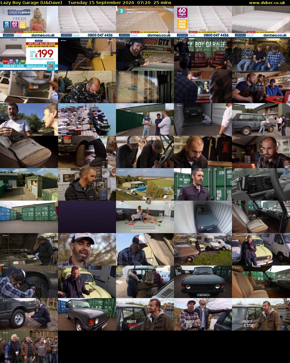 Lazy Boy Garage (U&Dave) Tuesday 15 September 2026 07:20 - 07:45