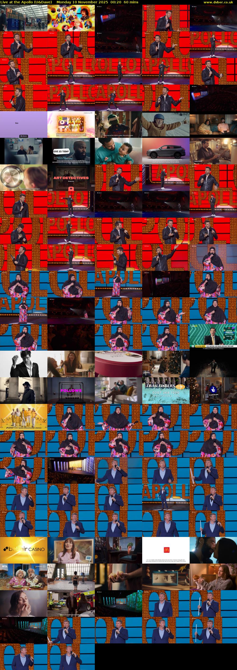 Live at the Apollo (U&Dave) Monday 10 November 2025 00:20 - 01:20