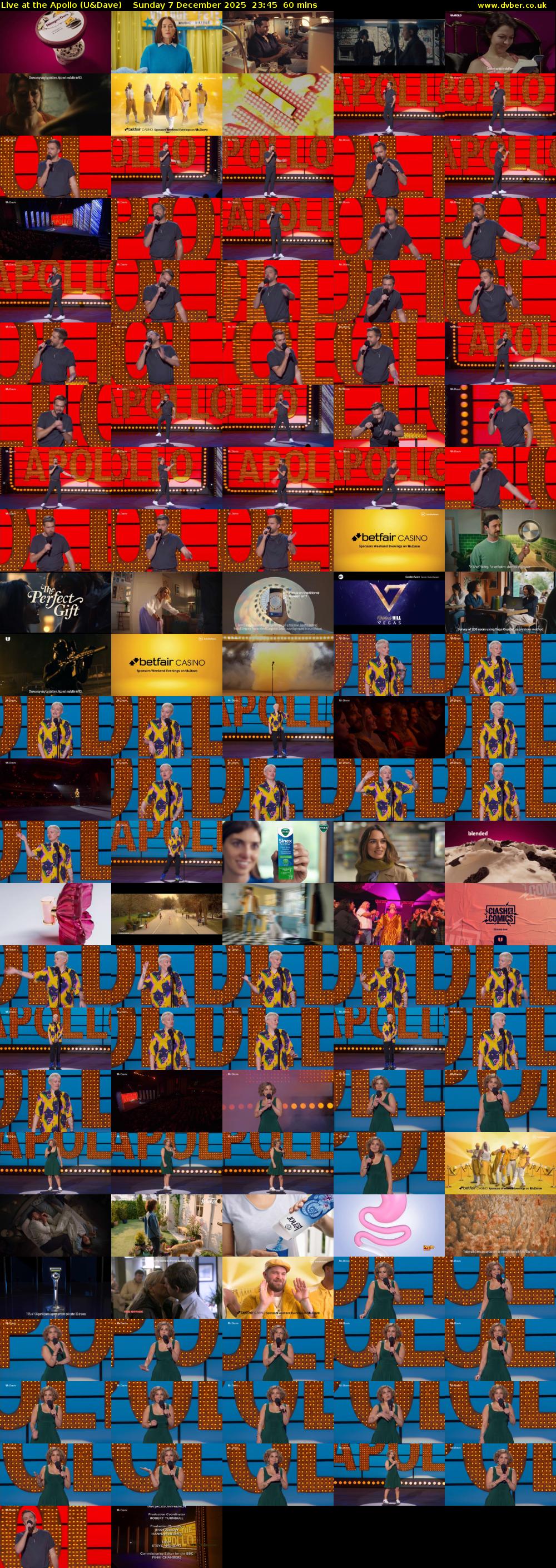 Live at the Apollo (U&Dave) Sunday 7 December 2025 23:45 - 00:45