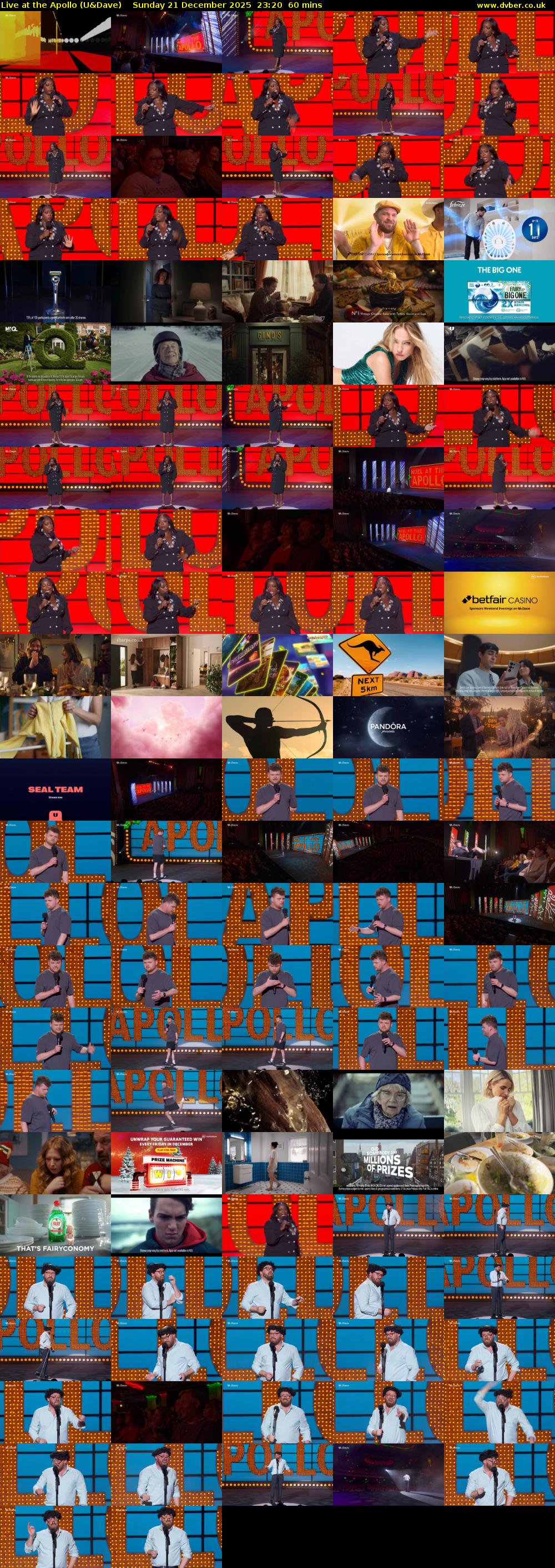 Live at the Apollo (U&Dave) Sunday 21 December 2025 23:20 - 00:20