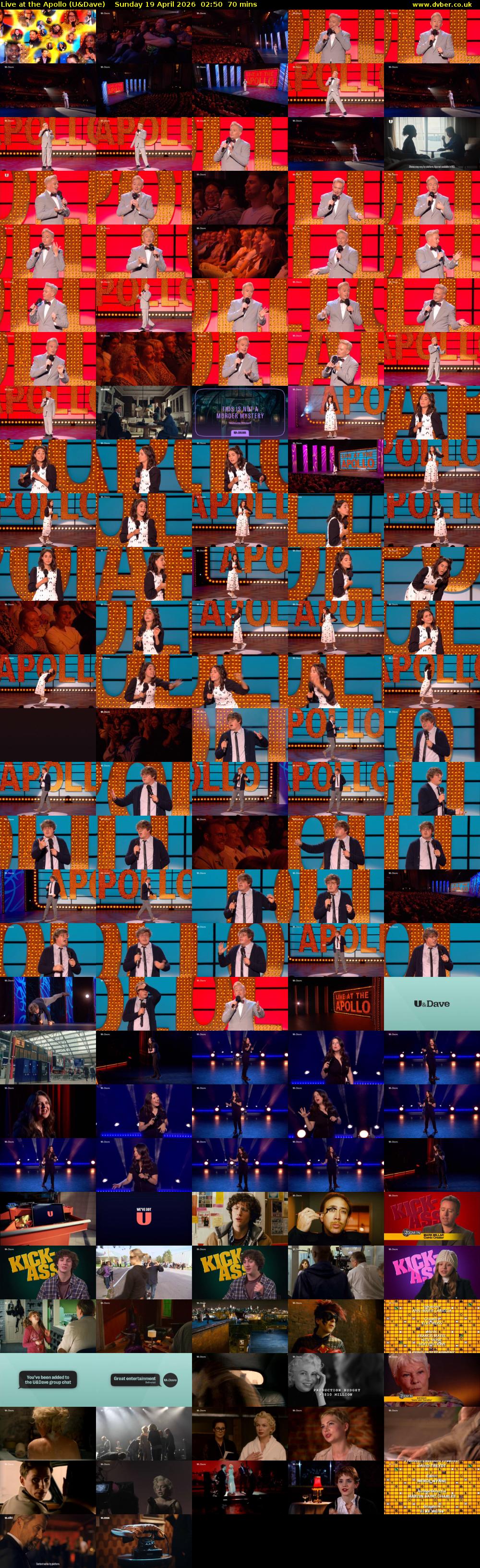 Live at the Apollo (U&Dave) Sunday 19 April 2026 02:50 - 04:00