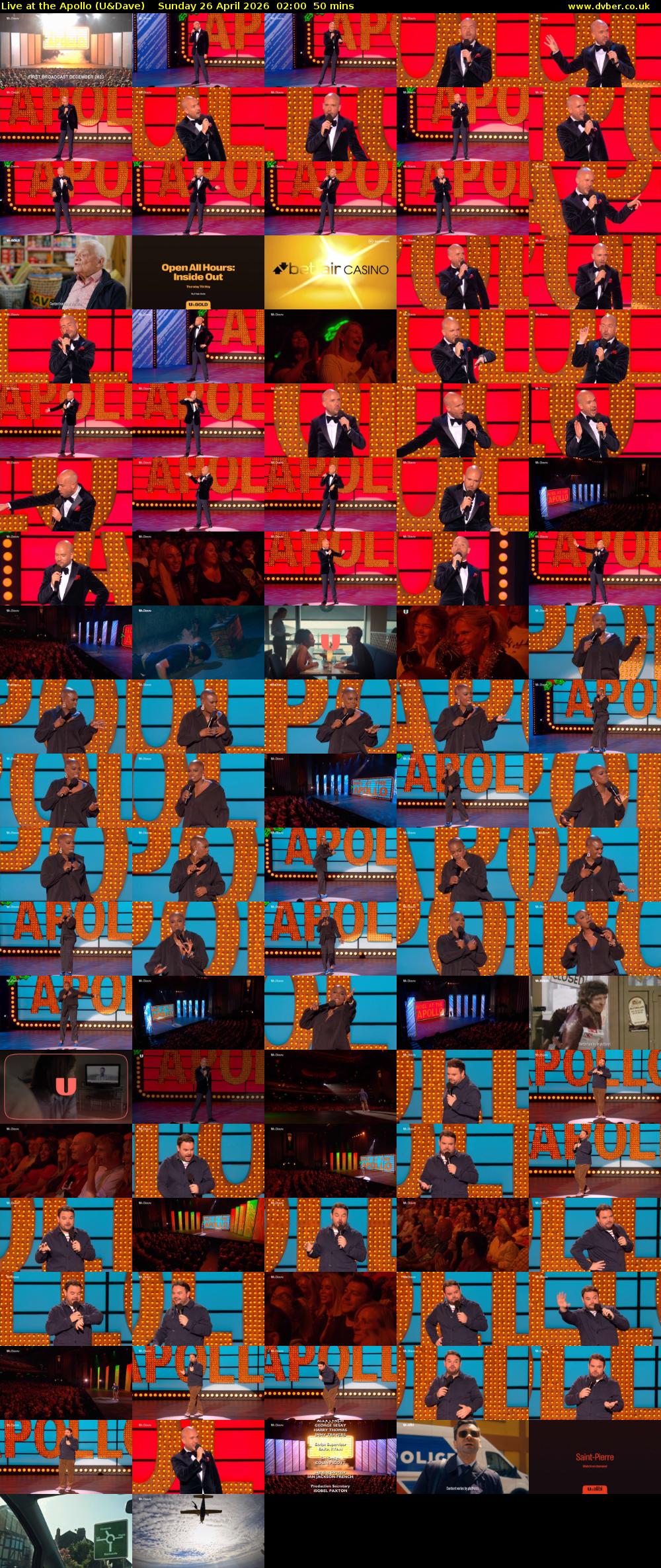 Live at the Apollo (U&Dave) Sunday 26 April 2026 02:00 - 02:50