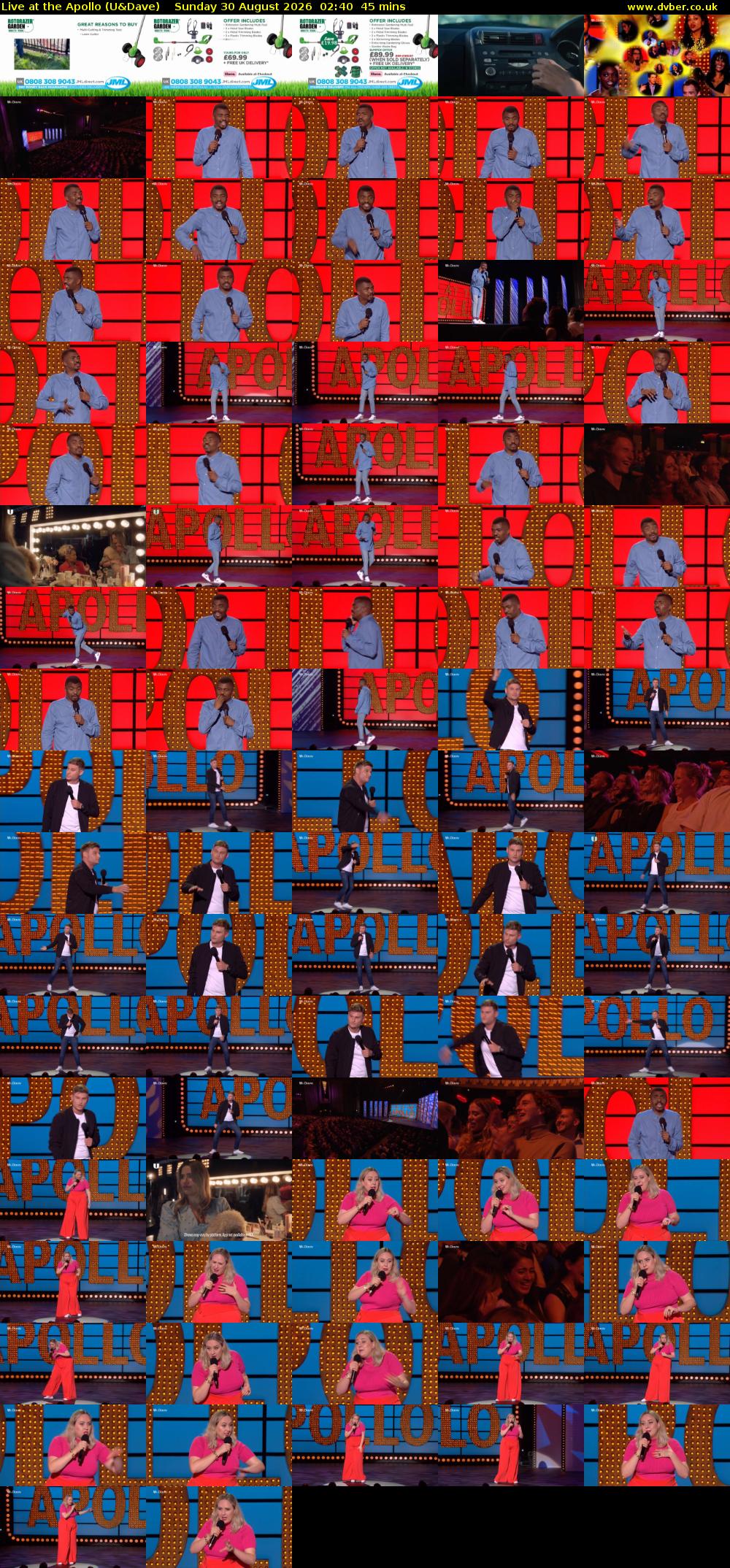 Live at the Apollo (U&Dave) Sunday 30 August 2026 02:40 - 03:25