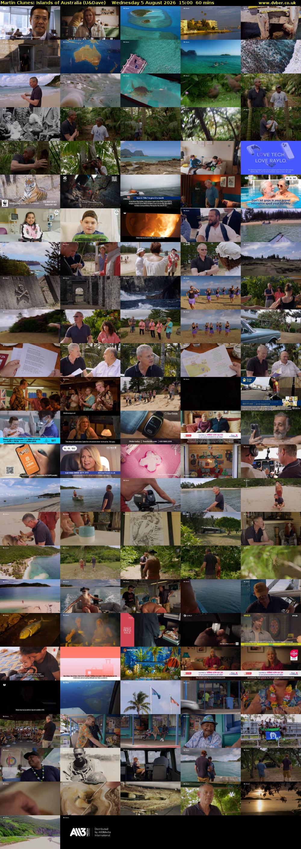 Martin Clunes: Islands of Australia (U&Dave) Wednesday 5 August 2026 15:00 - 16:00