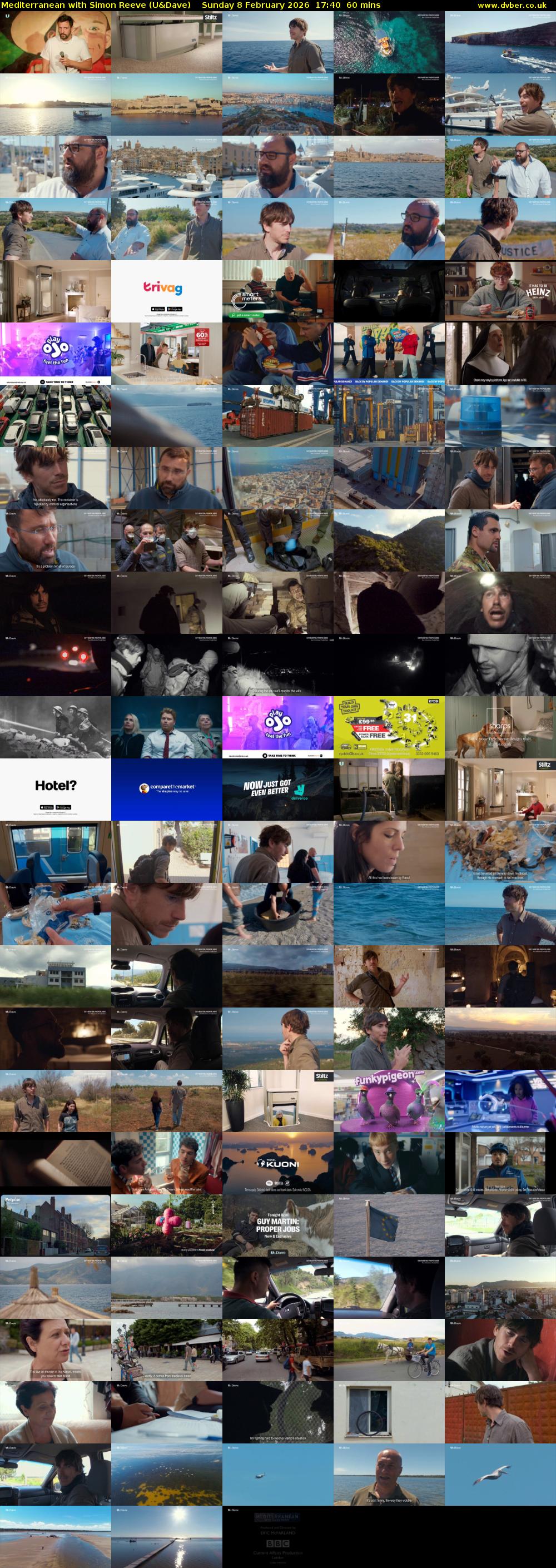 Mediterranean with Simon Reeve (U&Dave) Sunday 8 February 2026 17:40 - 18:40