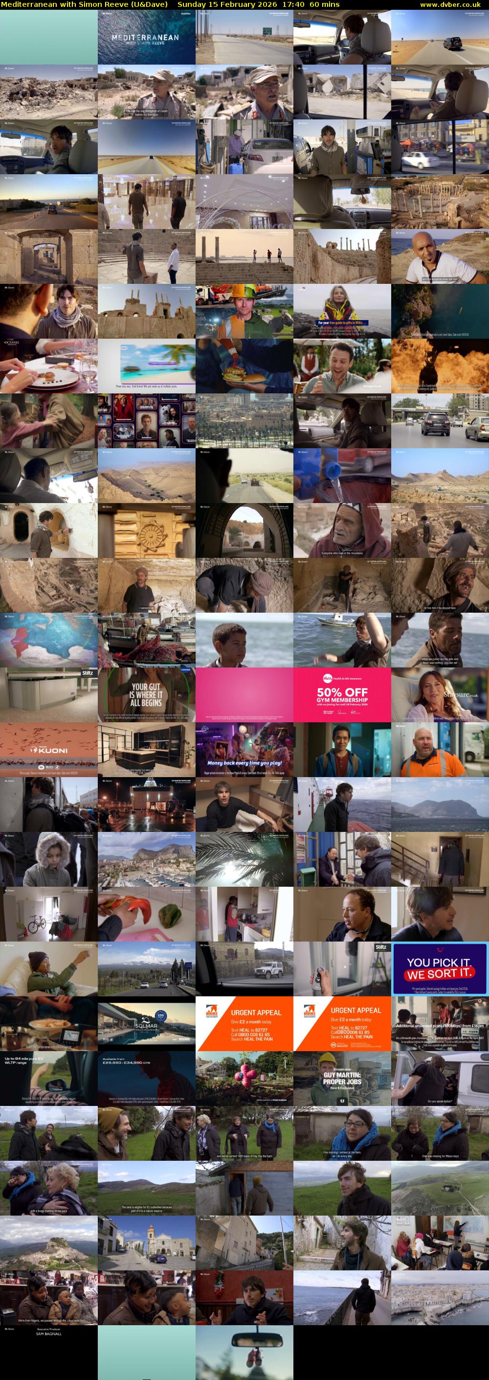 Mediterranean with Simon Reeve (U&Dave) Sunday 15 February 2026 17:40 - 18:40