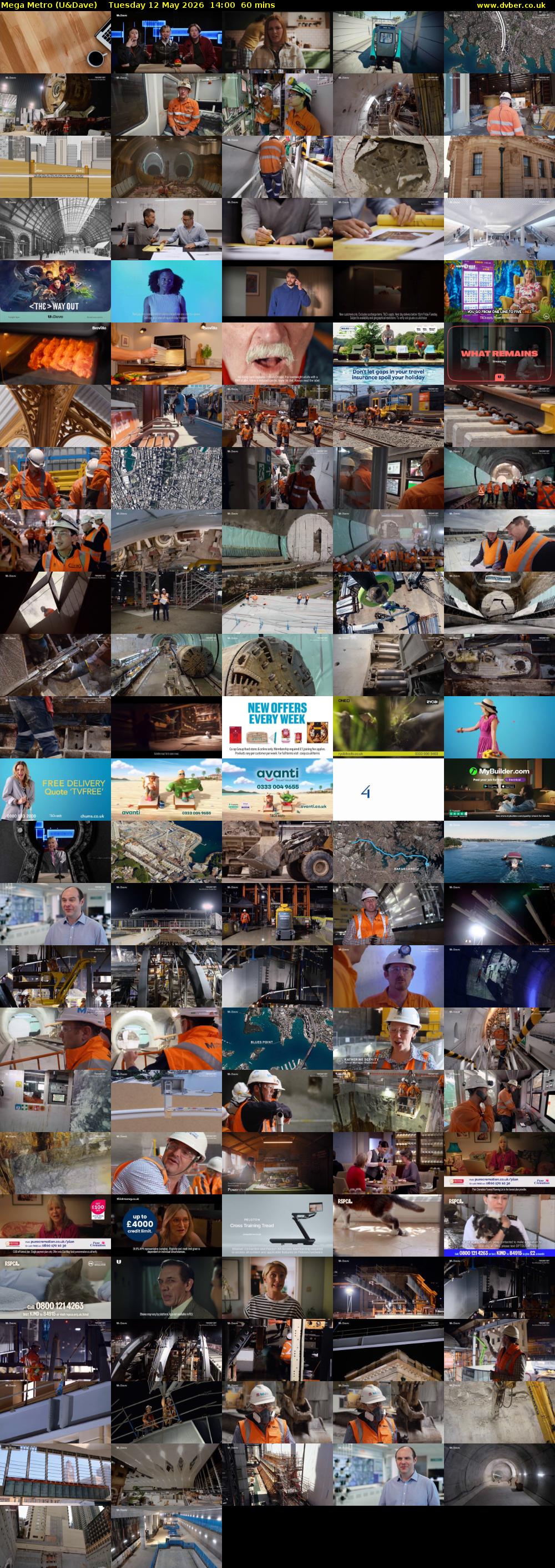 Mega Metro (U&Dave) Tuesday 12 May 2026 14:00 - 15:00