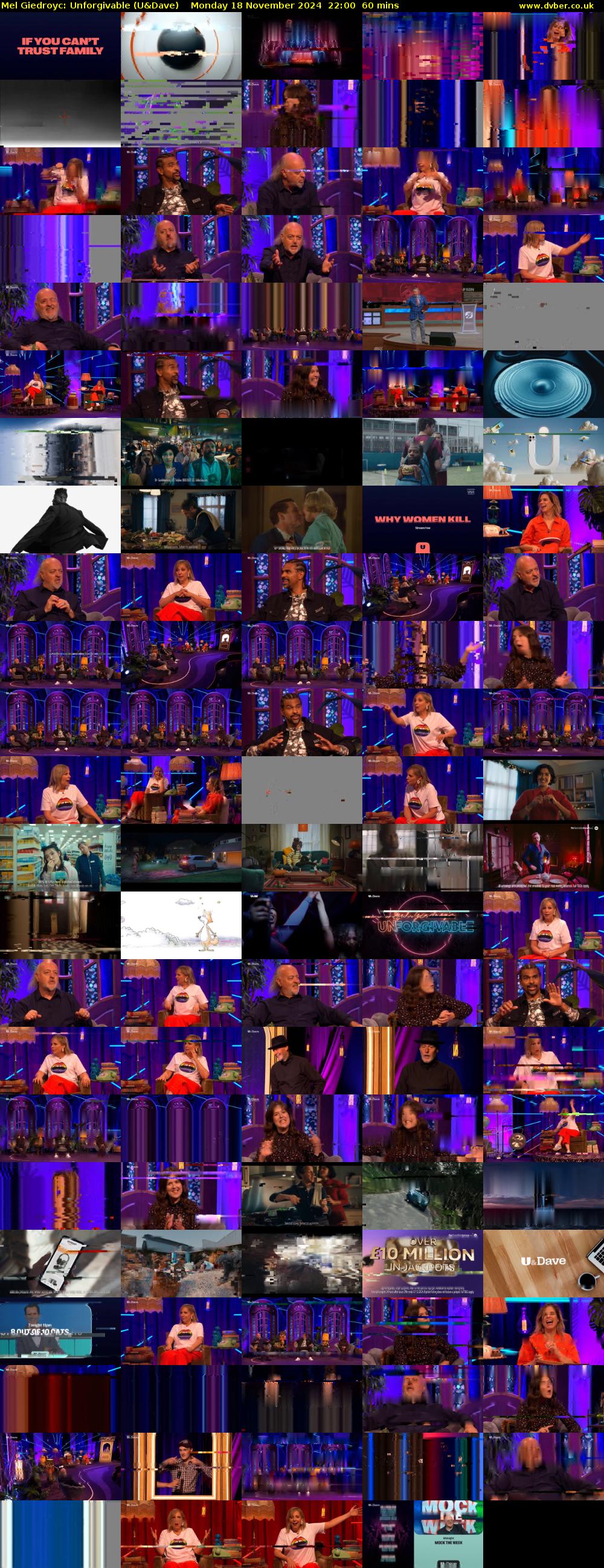 Mel Giedroyc: Unforgivable (U&Dave) Monday 18 November 2024 22:00 - 23:00