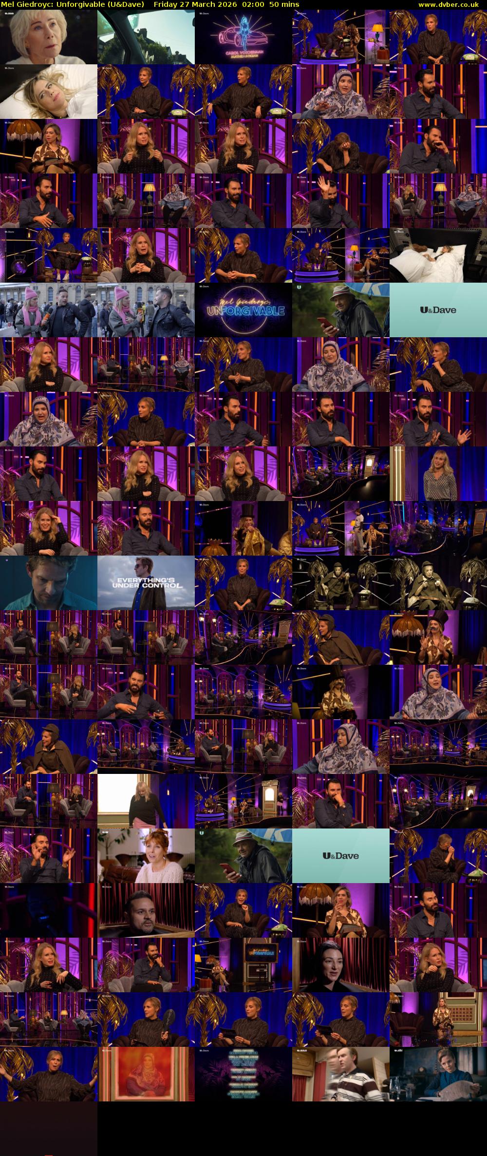 Mel Giedroyc: Unforgivable (U&Dave) Friday 27 March 2026 02:00 - 02:50