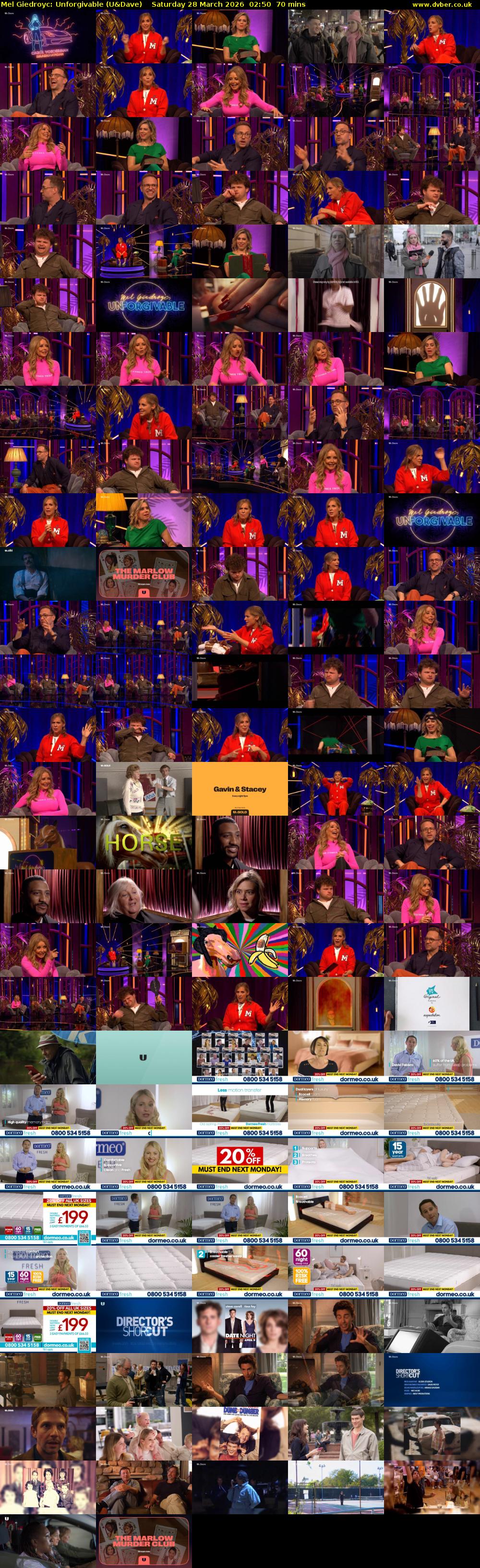 Mel Giedroyc: Unforgivable (U&Dave) Saturday 28 March 2026 02:50 - 04:00