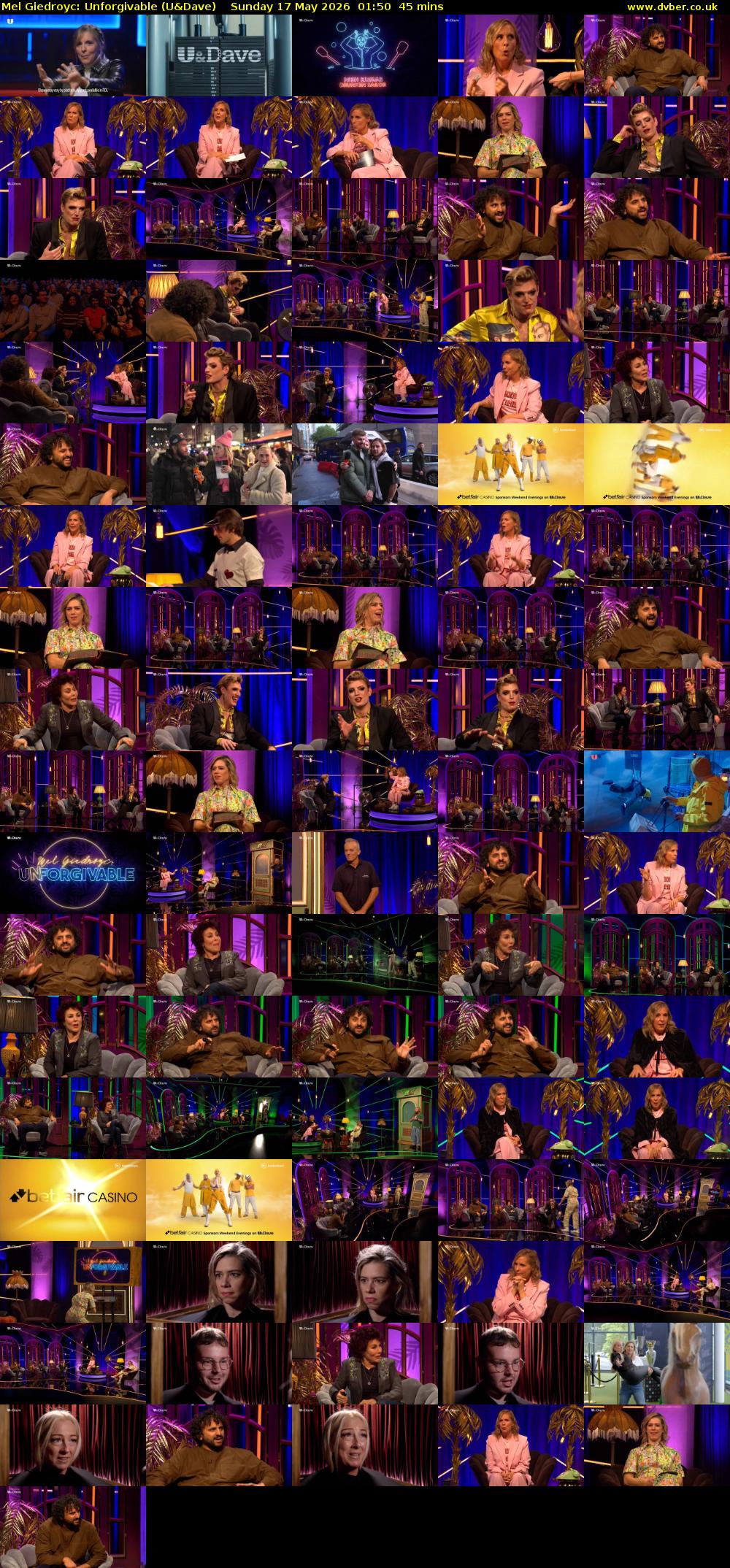 Mel Giedroyc: Unforgivable (U&Dave) Sunday 17 May 2026 01:50 - 02:35