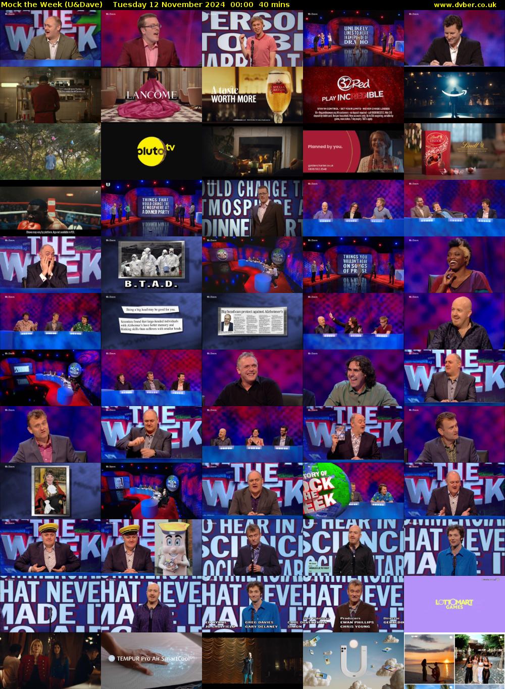 Mock the Week (U&Dave) Tuesday 12 November 2024 00:00 - 00:40