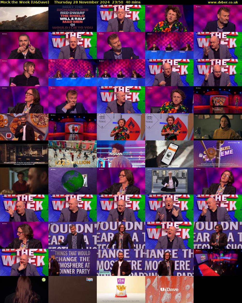 Mock the Week (U&Dave) Thursday 28 November 2024 23:50 - 00:30