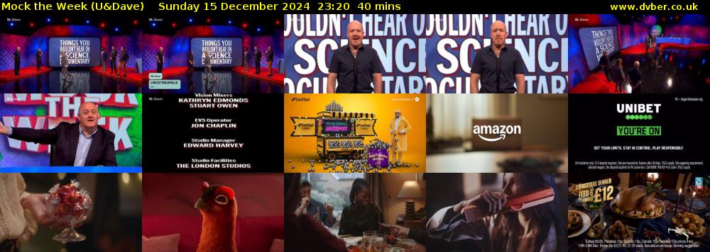 Mock the Week (U&Dave) Sunday 15 December 2024 23:20 - 00:00