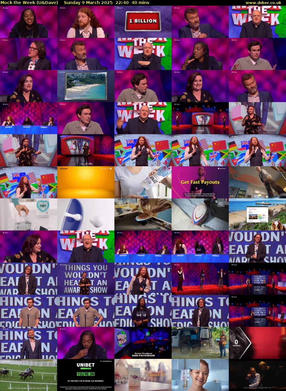 Mock the Week (U&Dave) Sunday 9 March 2025 22:40 - 23:20