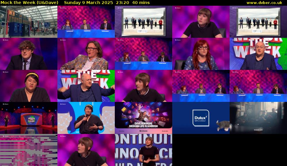 Mock the Week (U&Dave) Sunday 9 March 2025 23:20 - 00:00