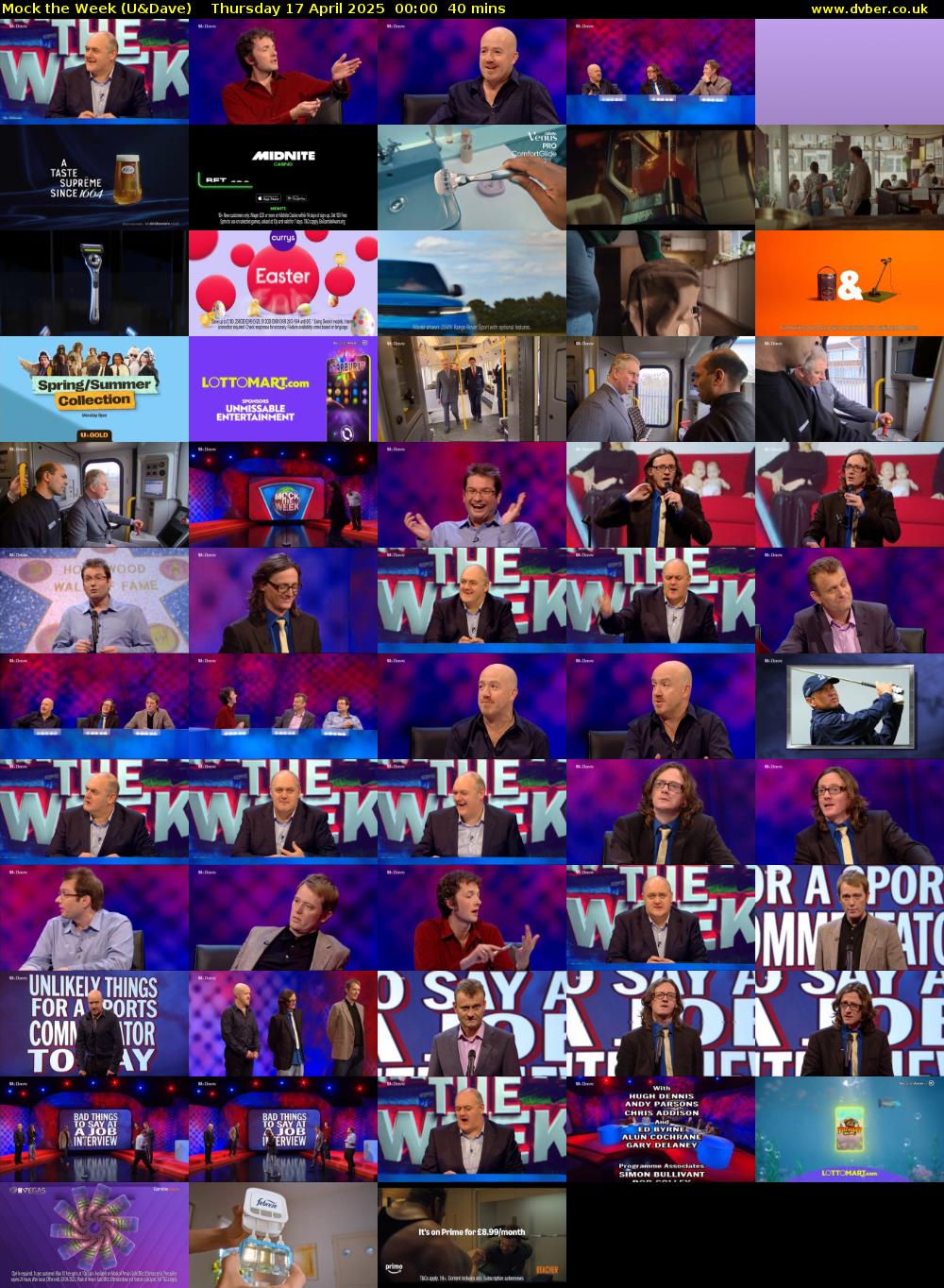 Mock the Week (U&Dave) Thursday 17 April 2025 00:00 - 00:40