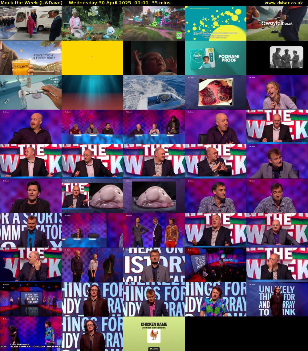 Mock the Week (U&Dave) Wednesday 30 April 2025 00:00 - 00:35