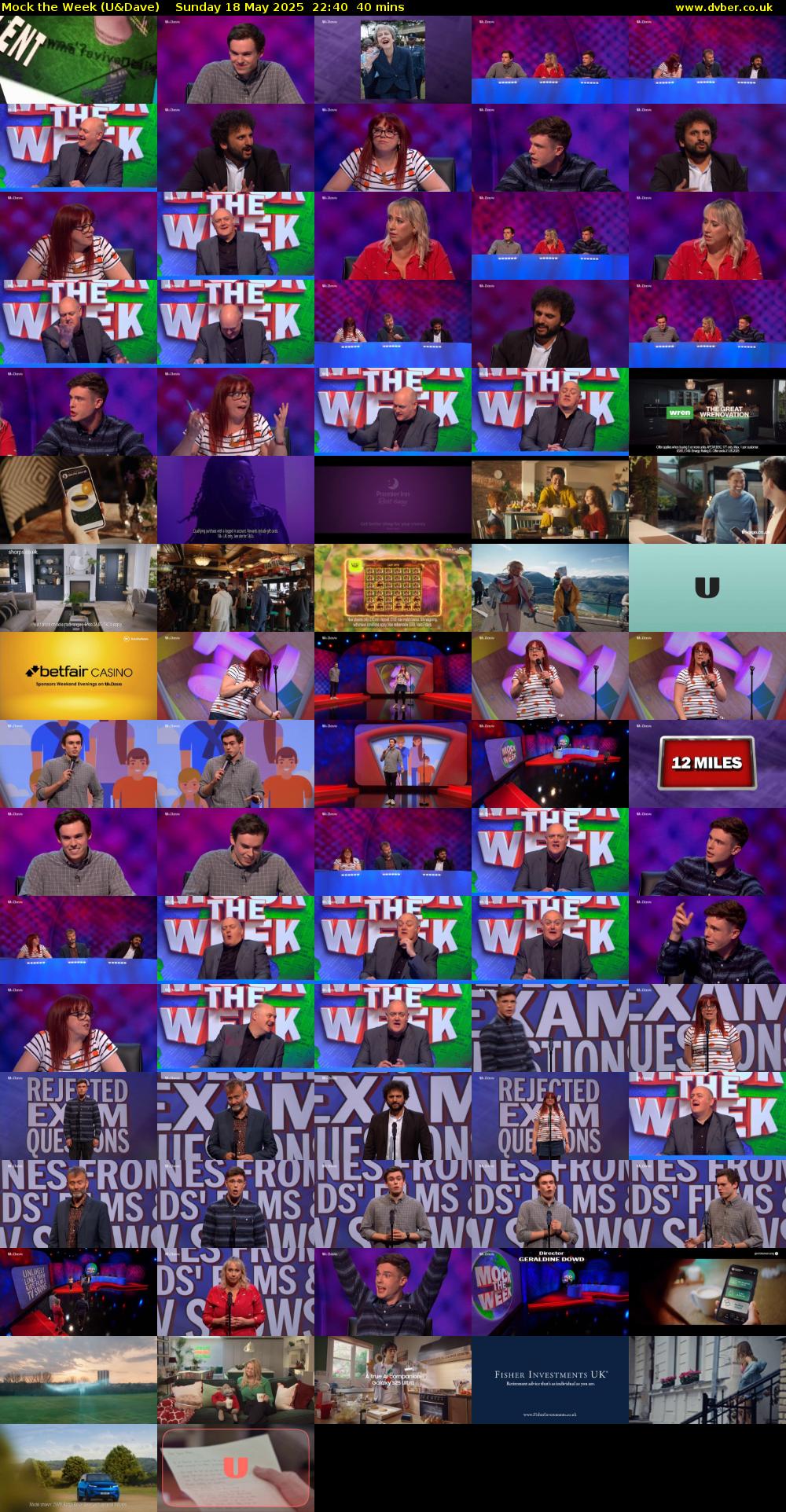 Mock the Week (U&Dave) Sunday 18 May 2025 22:40 - 23:20