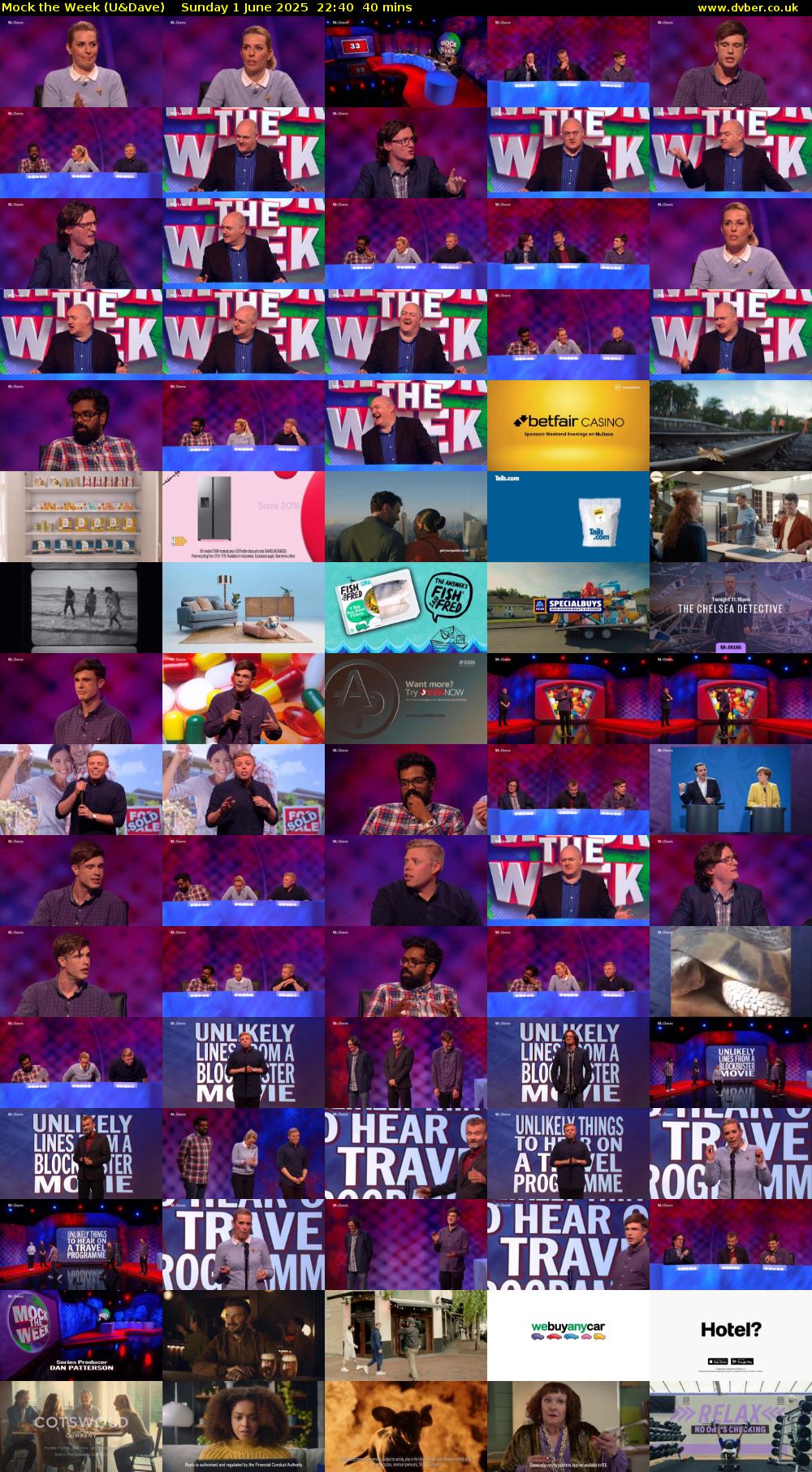 Mock the Week (U&Dave) Sunday 1 June 2025 22:40 - 23:20