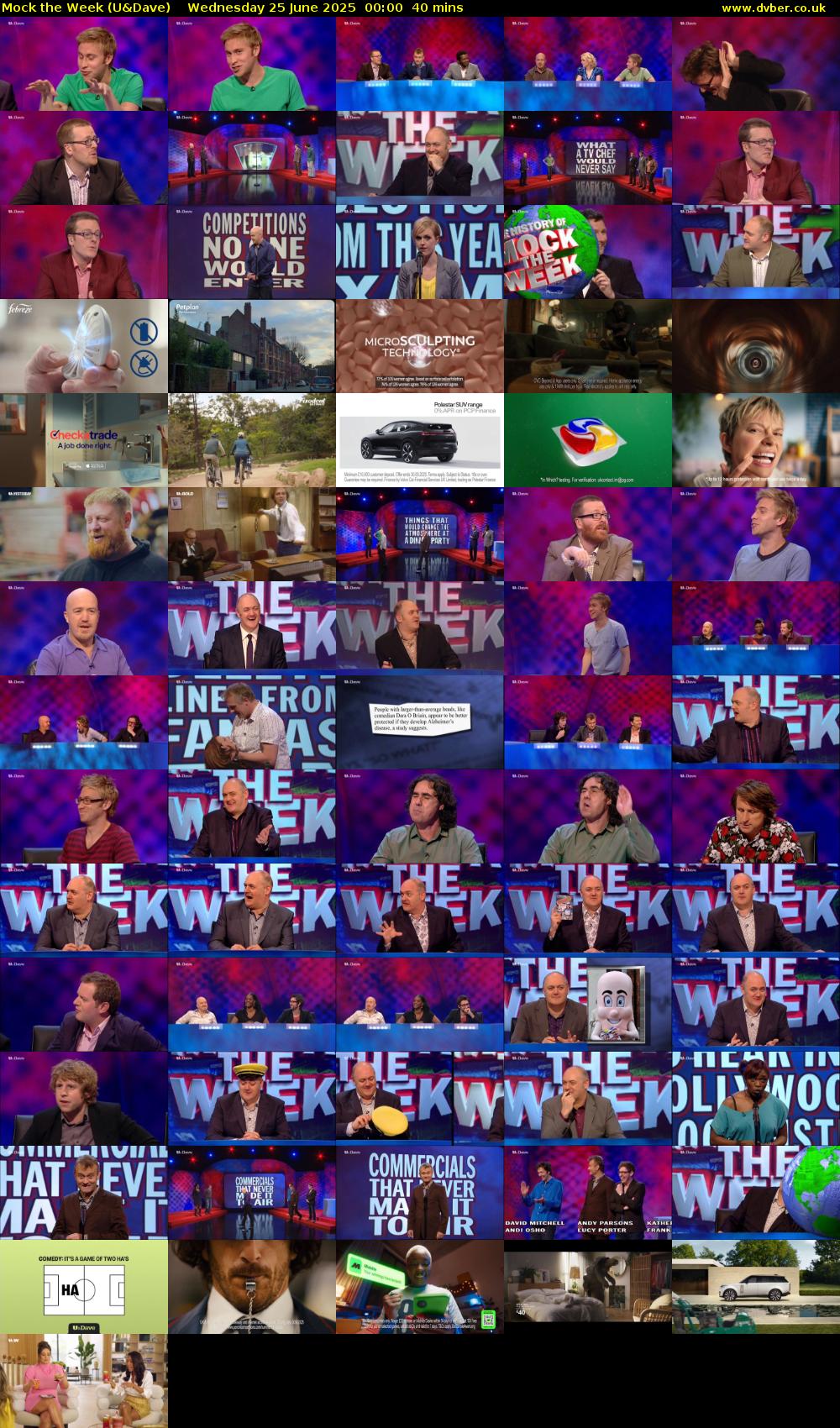 Mock the Week (U&Dave) Wednesday 25 June 2025 00:00 - 00:40