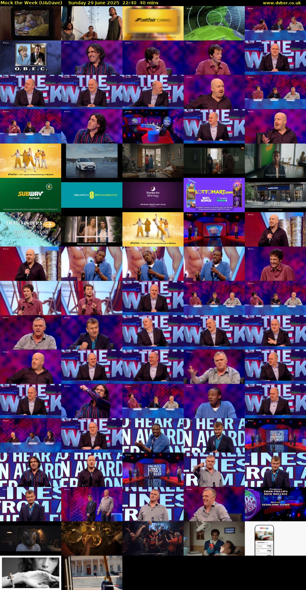 Mock the Week (U&Dave) Sunday 29 June 2025 22:40 - 23:20