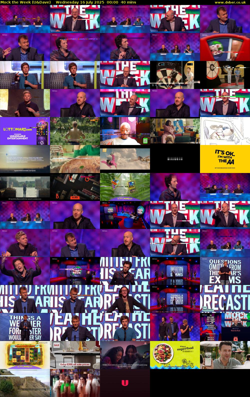Mock the Week (U&Dave) Wednesday 16 July 2025 00:00 - 00:40