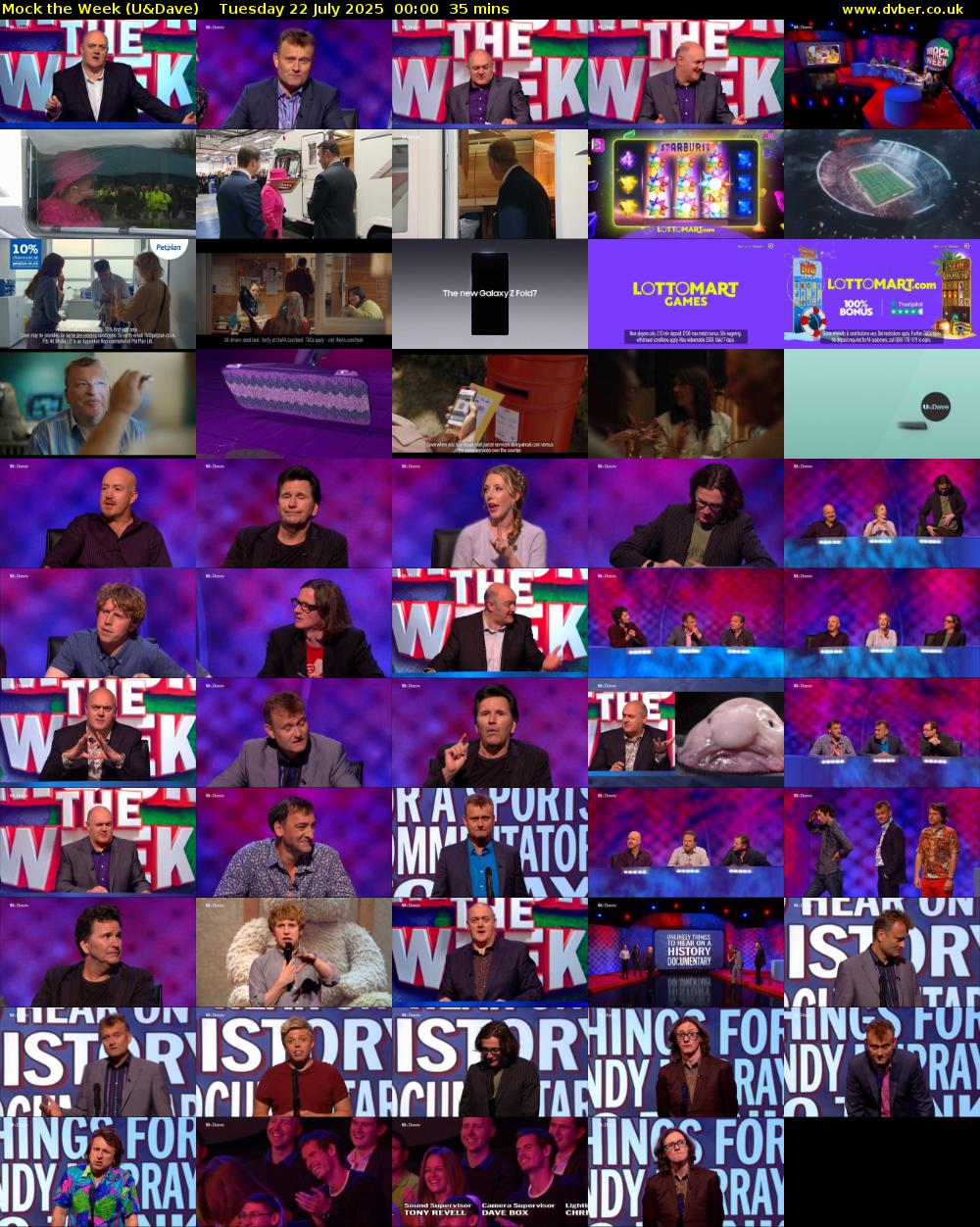 Mock the Week (U&Dave) Tuesday 22 July 2025 00:00 - 00:35