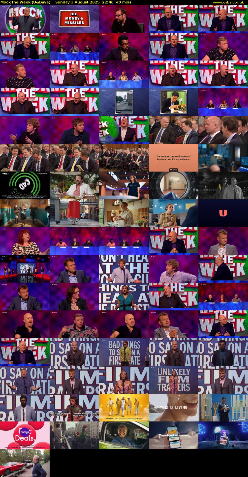 Mock the Week (U&Dave) Sunday 3 August 2025 22:40 - 23:20