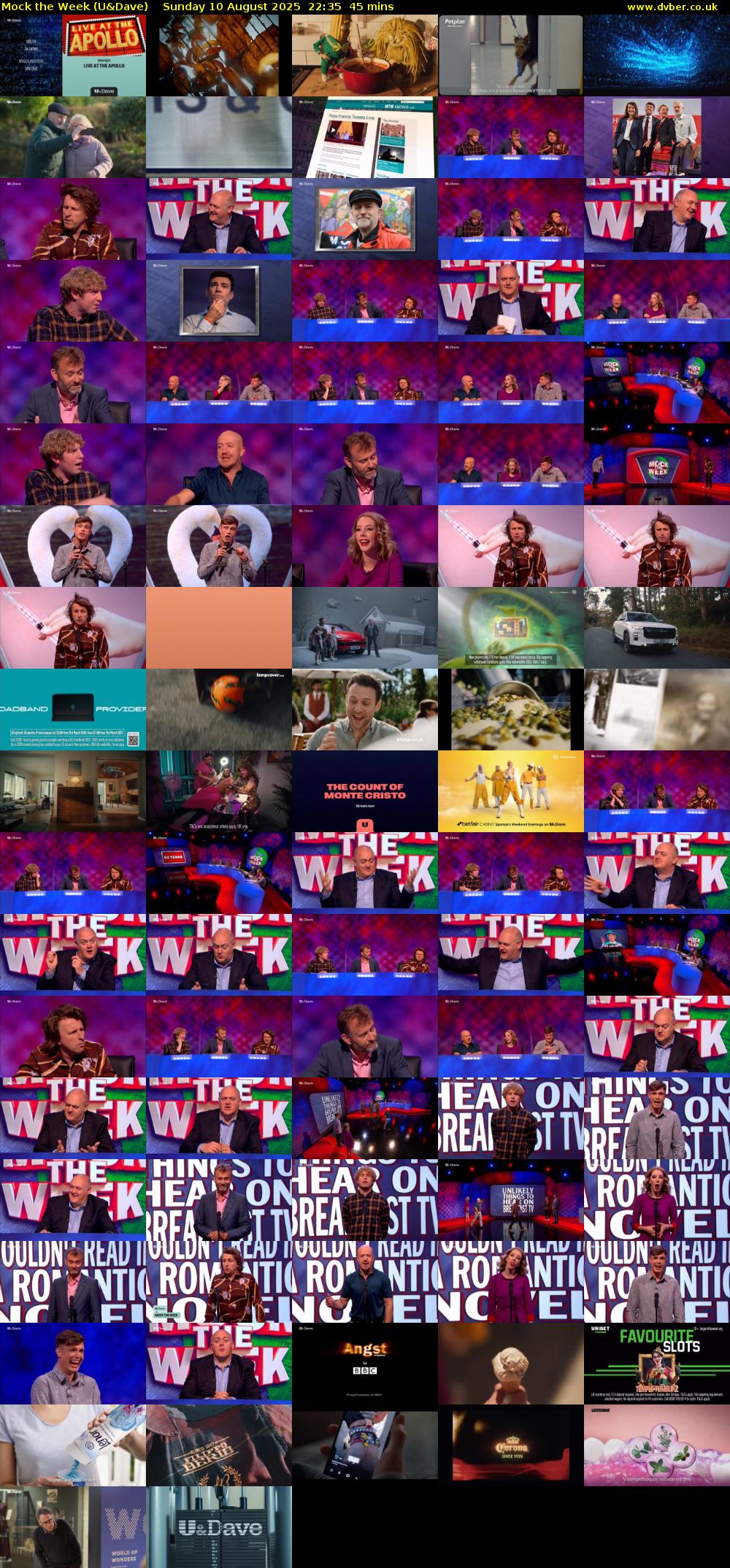 Mock the Week (U&Dave) Sunday 10 August 2025 22:35 - 23:20
