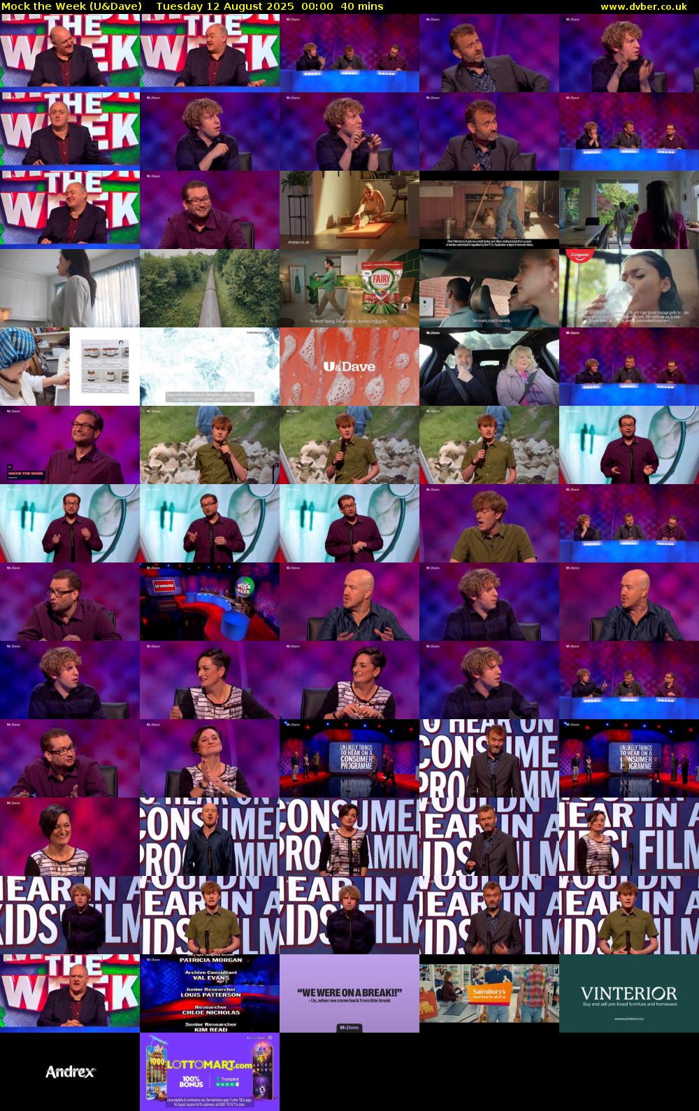 Mock the Week (U&Dave) Tuesday 12 August 2025 00:00 - 00:40