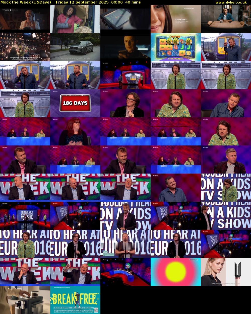 Mock the Week (U&Dave) Friday 12 September 2025 00:00 - 00:40