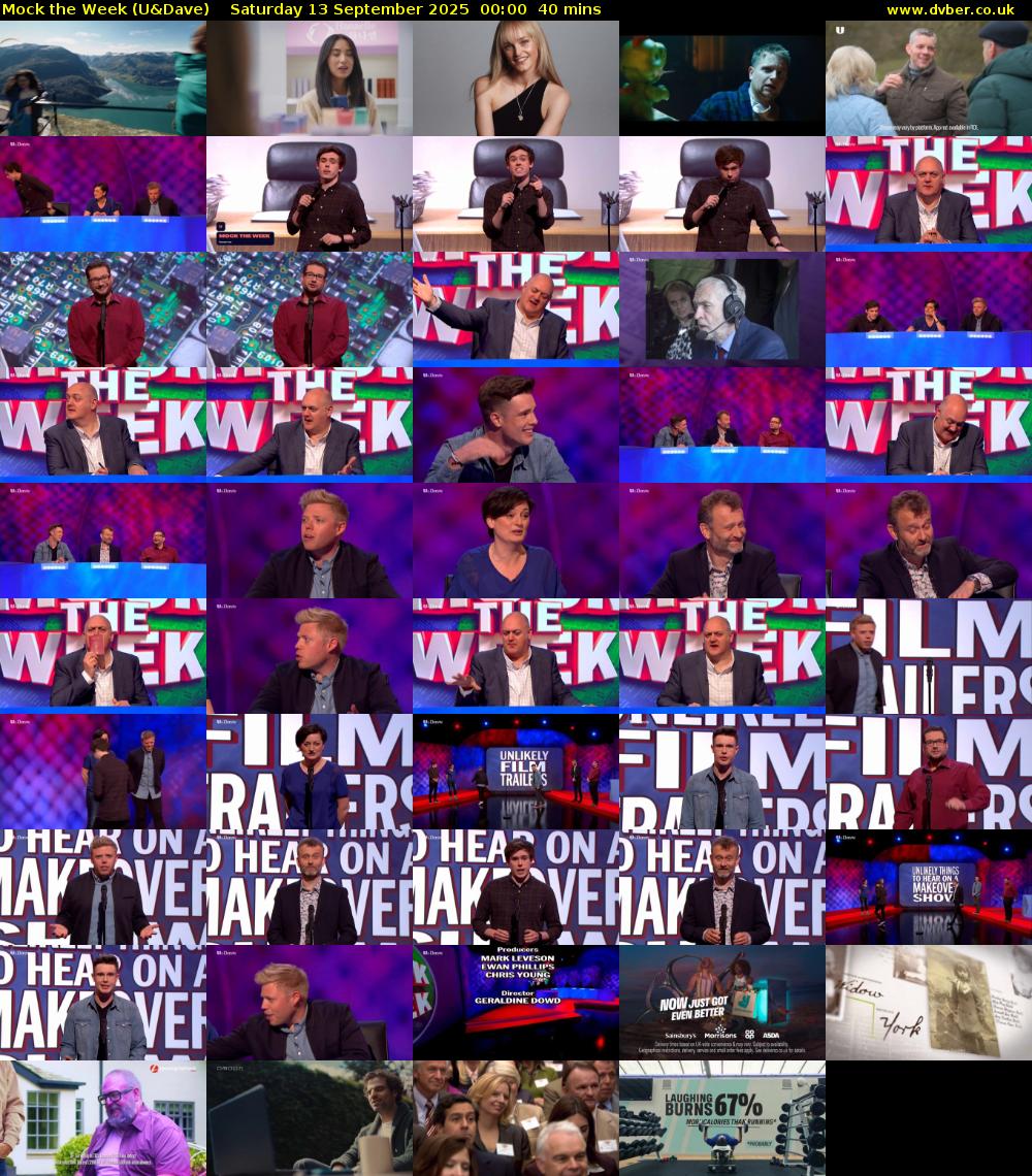 Mock the Week (U&Dave) Saturday 13 September 2025 00:00 - 00:40