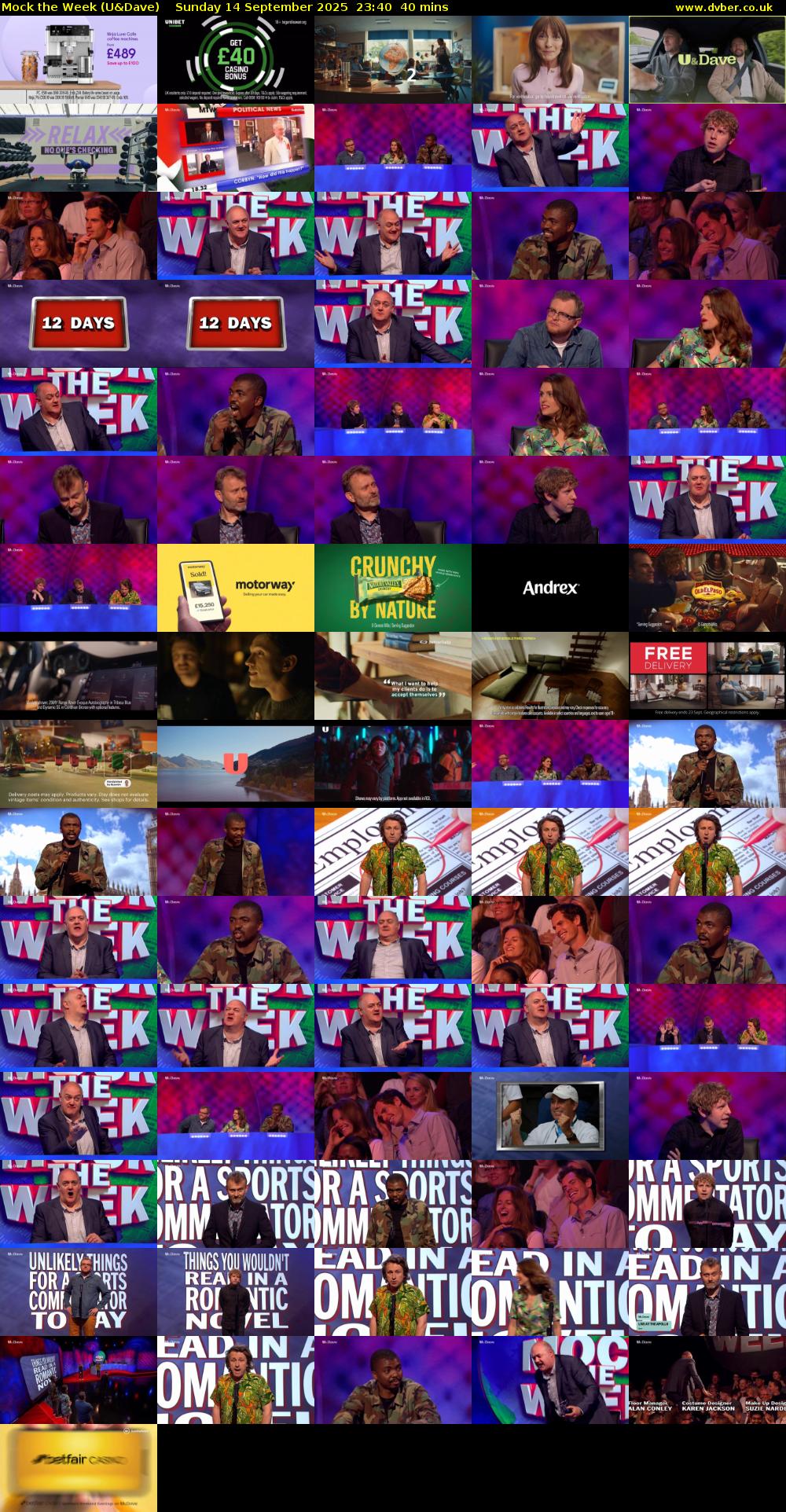 Mock the Week (U&Dave) Sunday 14 September 2025 23:40 - 00:20
