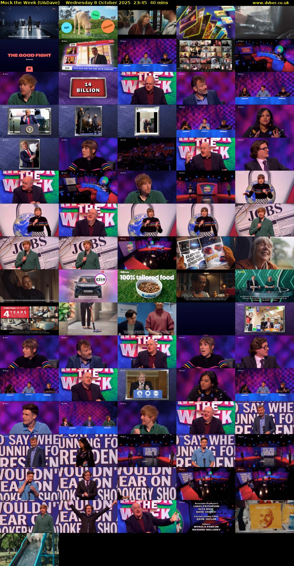 Mock the Week (U&Dave) Wednesday 8 October 2025 23:45 - 00:25