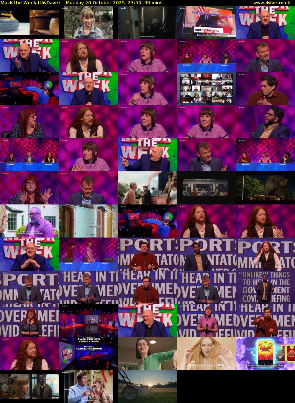Mock the Week (U&Dave) Monday 20 October 2025 23:50 - 00:30