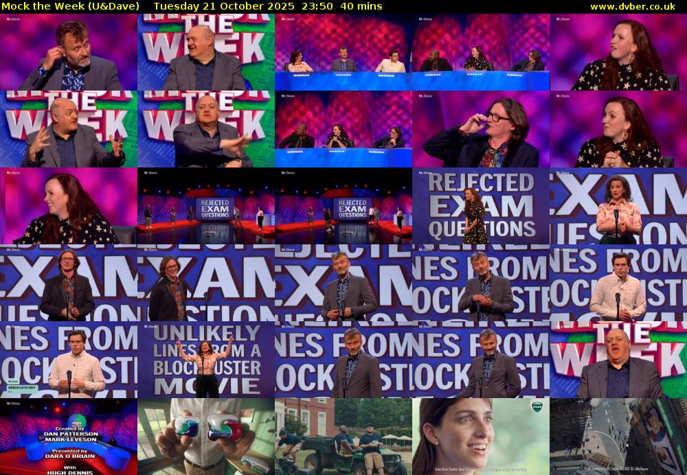 Mock the Week (U&Dave) Tuesday 21 October 2025 23:50 - 00:30