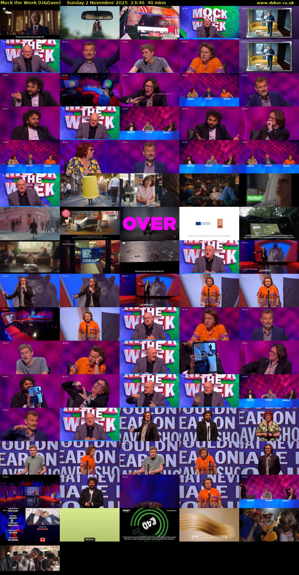 Mock the Week (U&Dave) Sunday 2 November 2025 23:40 - 00:20