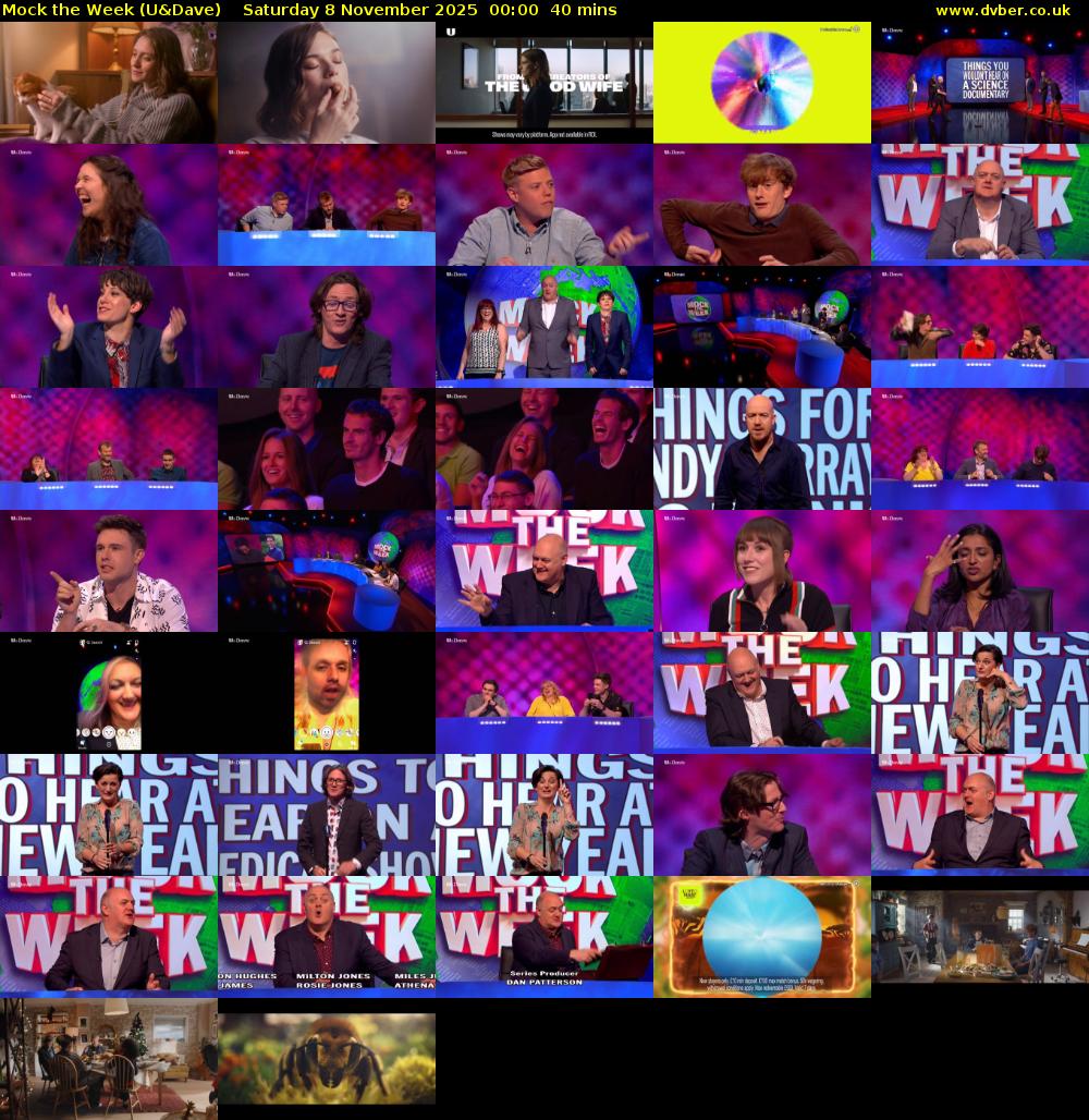 Mock the Week (U&Dave) Saturday 8 November 2025 00:00 - 00:40