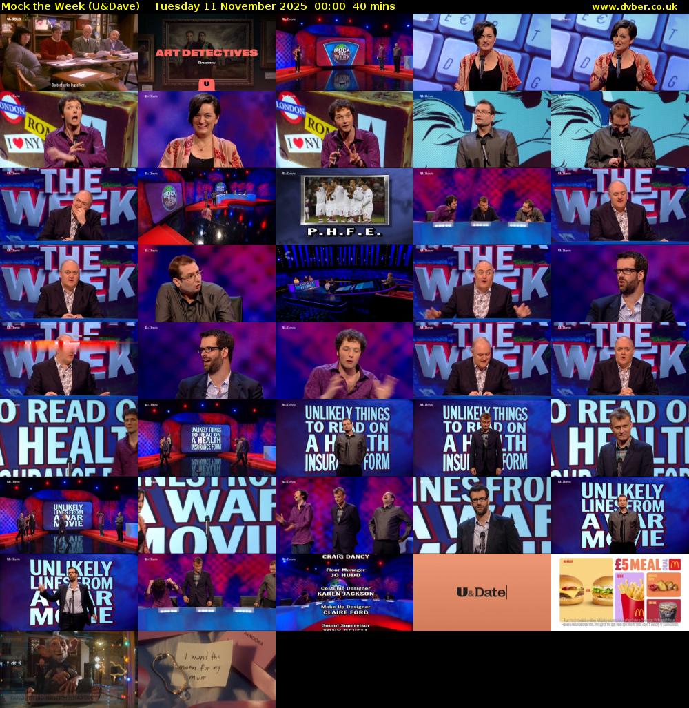 Mock the Week (U&Dave) Tuesday 11 November 2025 00:00 - 00:40