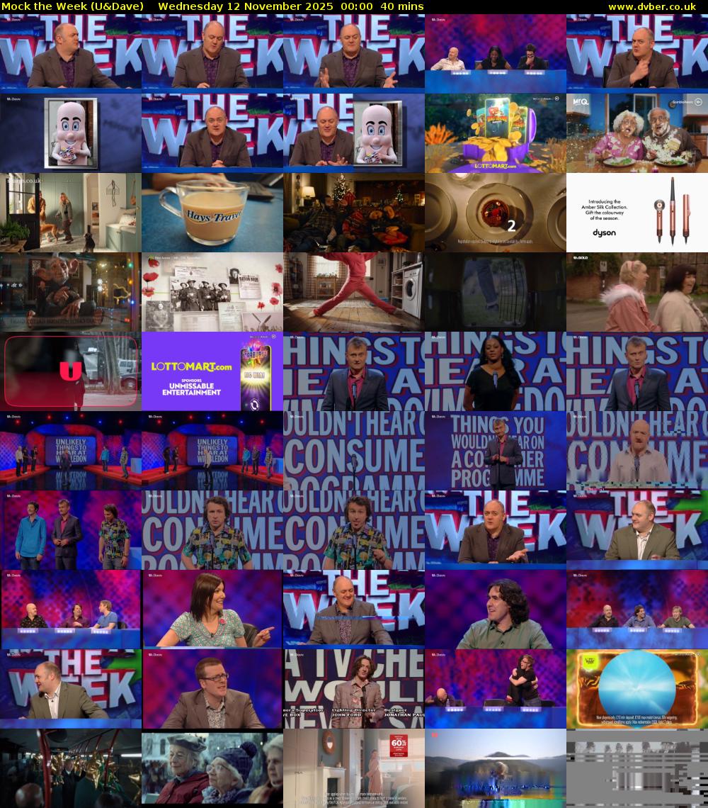 Mock the Week (U&Dave) Wednesday 12 November 2025 00:00 - 00:40