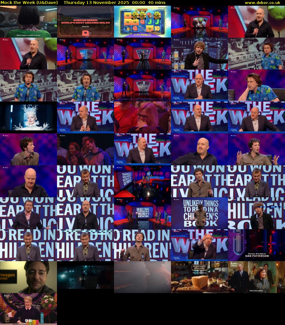 Mock the Week (U&Dave) Thursday 13 November 2025 00:00 - 00:40