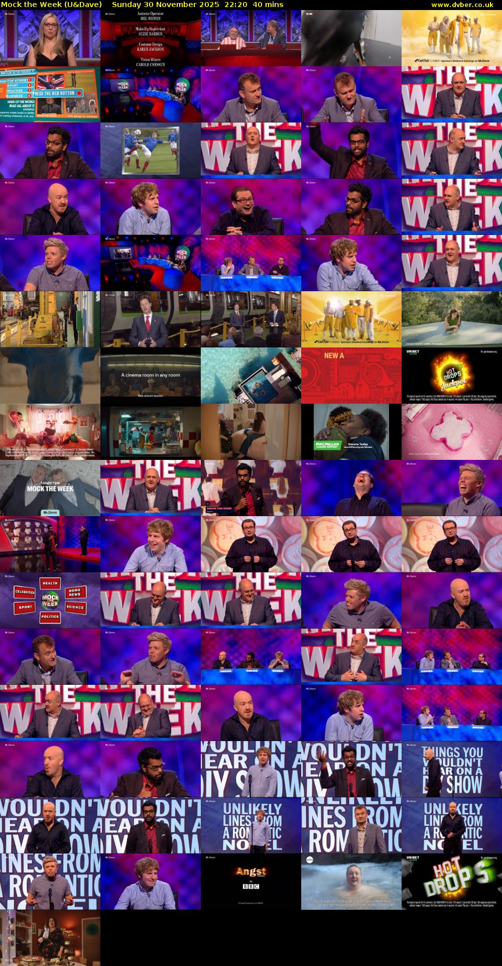 Mock the Week (U&Dave) Sunday 30 November 2025 22:20 - 23:00