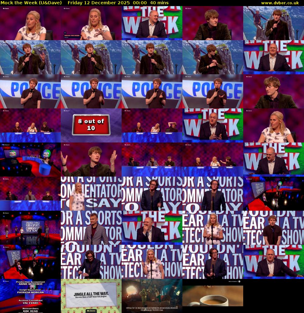 Mock the Week (U&Dave) Friday 12 December 2025 00:00 - 00:40