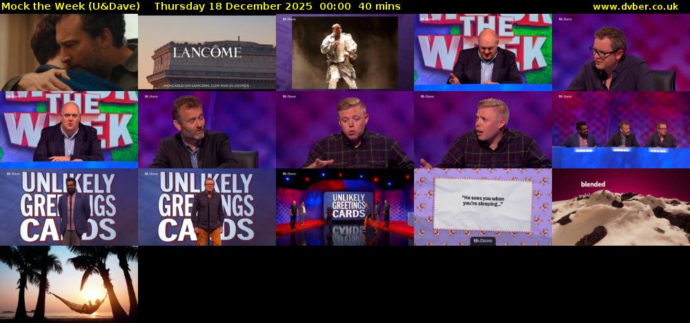 Mock the Week (U&Dave) Thursday 18 December 2025 00:00 - 00:40